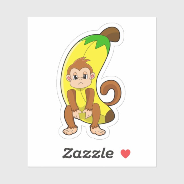 Sticker Singe à la banane (Feuille)