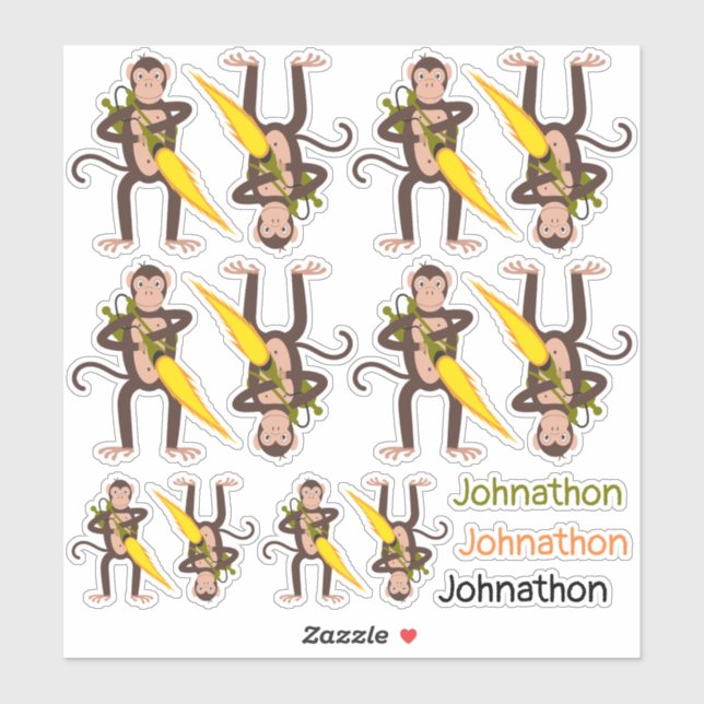 Sticker Singe avec lance-flammes (Feuille)