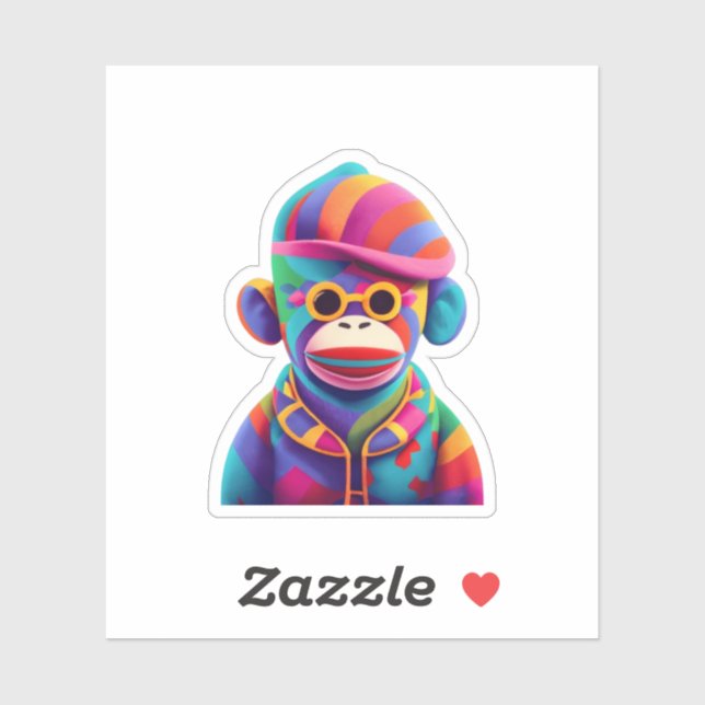 Sticker Singe en chaussette (Feuille)