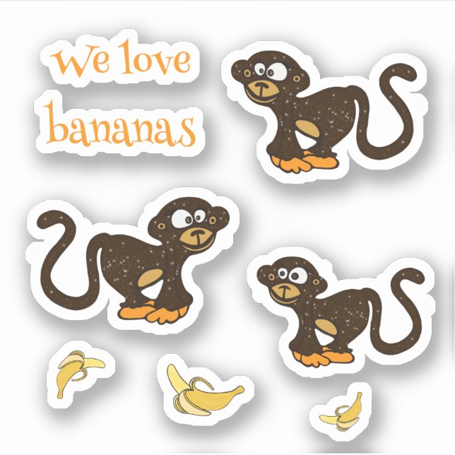 Sticker Singes et bananes (Devant)