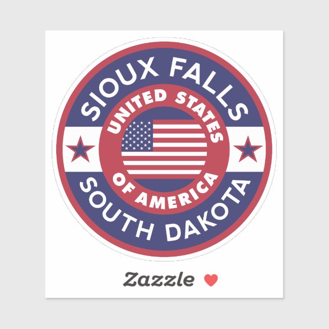 Sticker SIOUX FALLS, Dakota du Sud (Feuille)