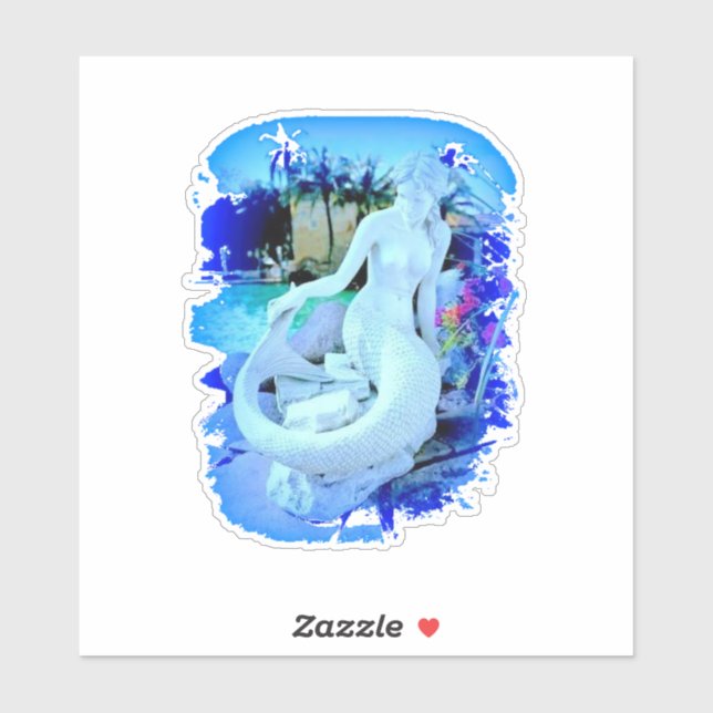 Sticker Sirène blanche assise Thunder_Cove (Feuille)