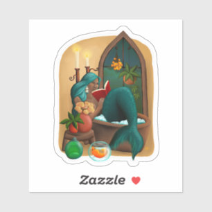 Sticker Sirène dans une baignoire