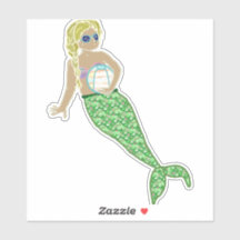 Sirène De Cheveux Jaune, Queue Verte