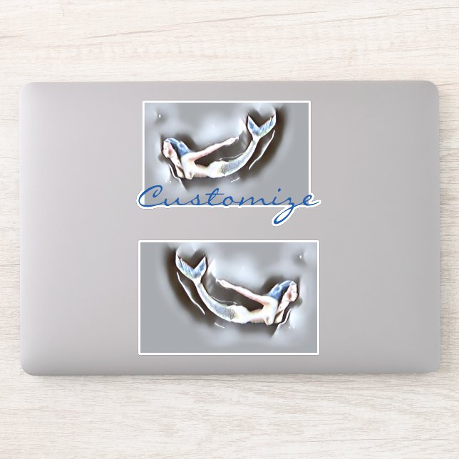 Sticker Sirène de natation Thunder-Cove Grey (Ordinateur)