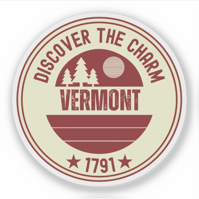 Sticker Sirop d'érable du Vermont - Cadeau souvenir VT (Devant)
