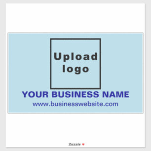 Sticker Site d'affaires, Bleu clair Grand Rectangle Vinyl