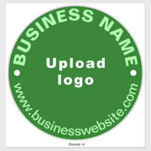 Sticker Site d'affaires sur Green Large Round Vinyl