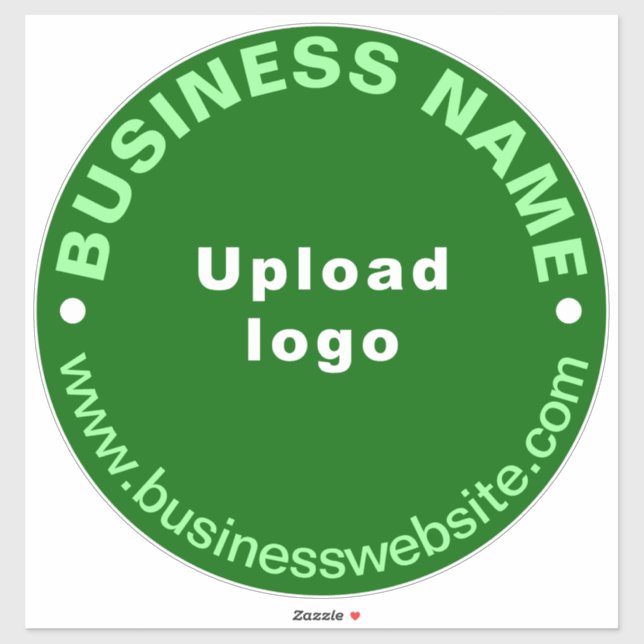 Sticker Site d'affaires sur Green Large Round Vinyl (Feuille)