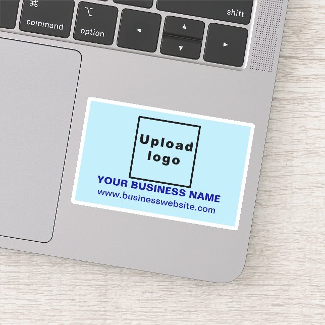 Sticker Site d'affaires sur le rectangle bleu clair Vinyl (Détail)