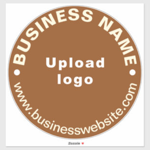 Sticker Site d'affaires sur le Vinyl Brown Grand Rond