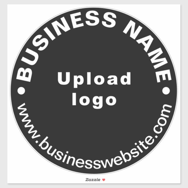 Sticker Site d'affaires sur le Vinyl Grand Rond Noir (Feuille)