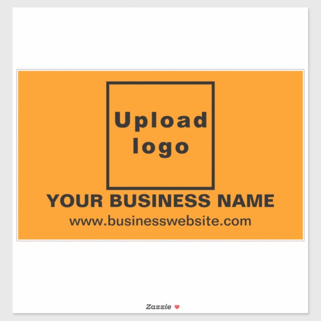 Sticker Site d'affaires sur Orange Grand Rectangle Vinyl (Feuille)