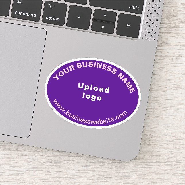 Sticker Site d'affaires sur violet ovale vinyle (Détail)