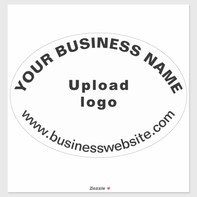 Sticker Site Web d'affaires sur Blanc Grande Forme ovale V (Feuille)