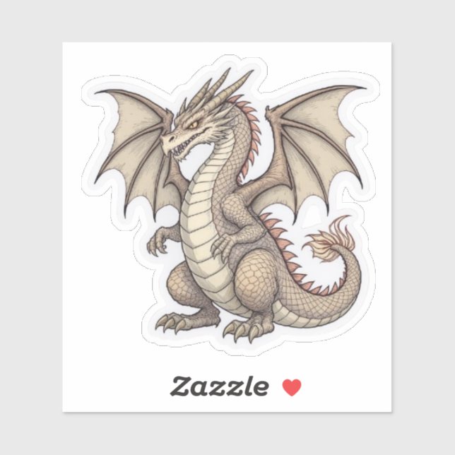 Sticker Sitting Dragon (Feuille)