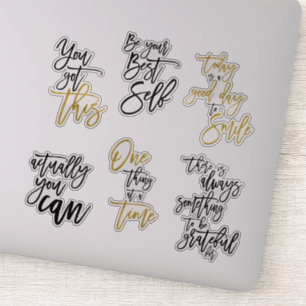 Sticker Six Citations Motivationnelles De Mise À Jour Élég