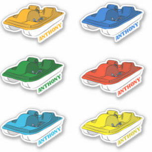 Sticker Six Couleurs Assorties Personnalisées En Bateau À