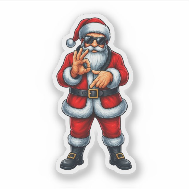 Sticker  Six Seven 6 7 Mème Santa Noël  (Devant)