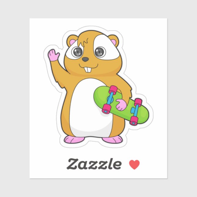 Sticker Skate de Hamster (Feuille)