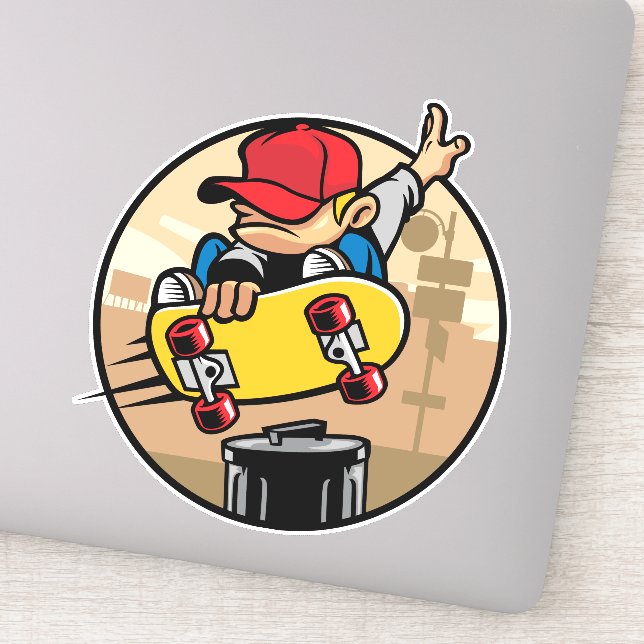 Sticker Skateur Enfant  (Détail)