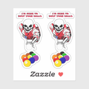 Sticker Skeleton Ball buster Pool Billard art original