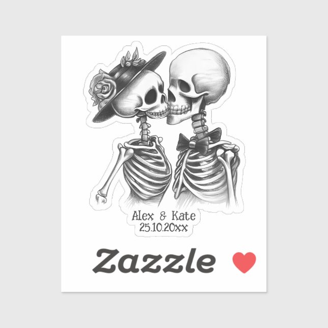 Sticker Skeleton Couple (Feuille)