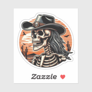 Sticker Skeleton Cowboy