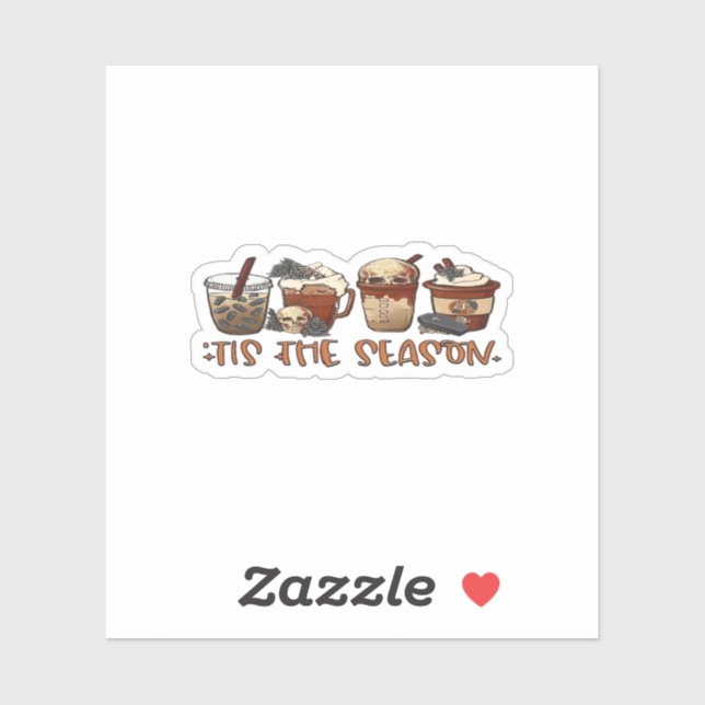 Sticker Skeleton Cups café Lover café (Feuille)