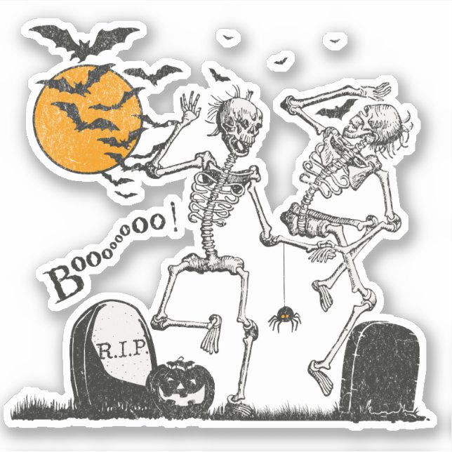 Sticker Skeleton Halloween (Devant)