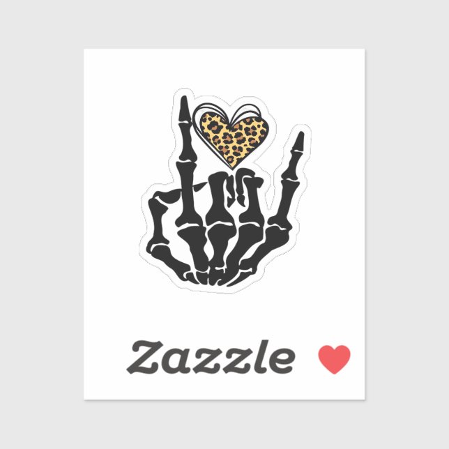 Sticker Skeleton Heart Hands Classic (Feuille)