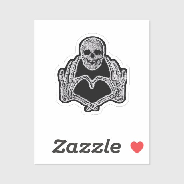 Sticker Skeleton Heart Hands Classic (Feuille)
