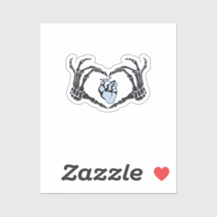 Sticker Skeleton Heart Mains Design Classique Pour Hallowe