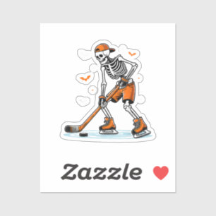 Sticker Skeleton Hockey sur glace Halloween garçons Drôle