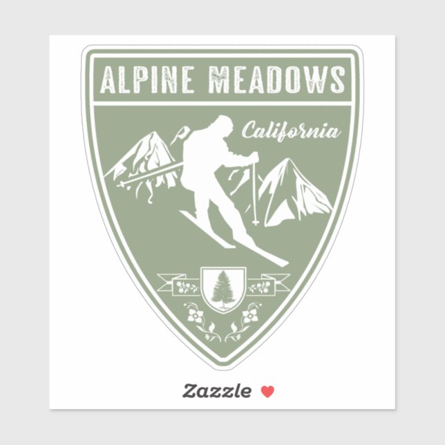 Sticker Ski alpin Meadows Californie (Feuille)