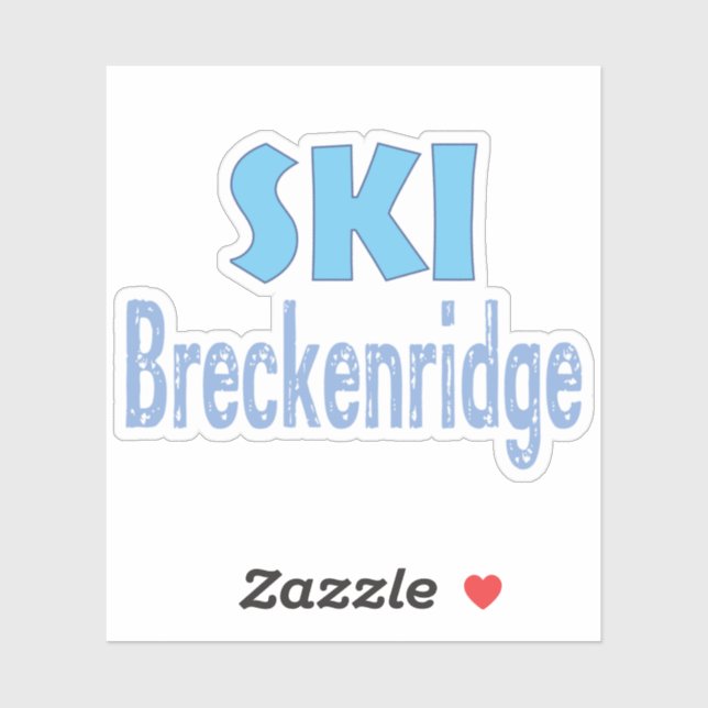 Sticker Ski Breckenridge, colorado, ski, breckenridge, (Feuille)