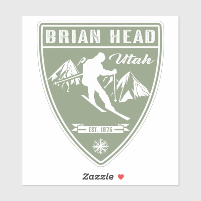 Sticker Ski Brian Head Utah (Feuille)