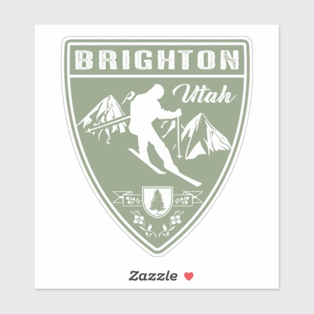 Sticker Ski Brighton Utah (Feuille)
