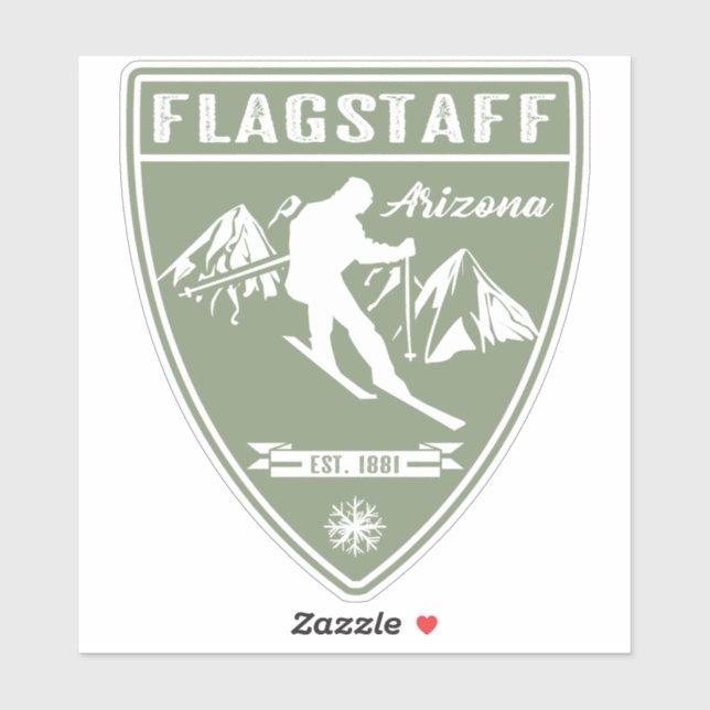 Sticker Ski Flagstaff Arizona (Feuille)
