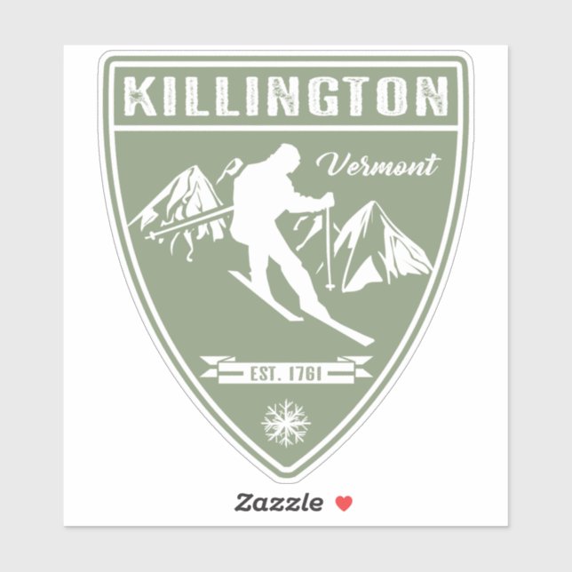 Sticker Ski Killington Vermont (Feuille)