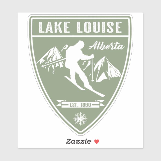 Sticker Ski Lake Louise Alberta (Feuille)