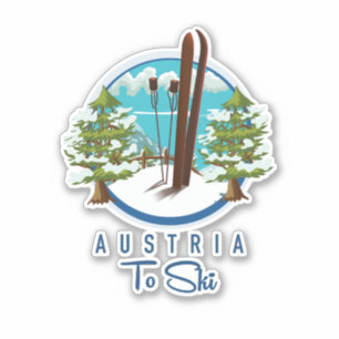 Sticker Ski, logo d'affiche de ski.