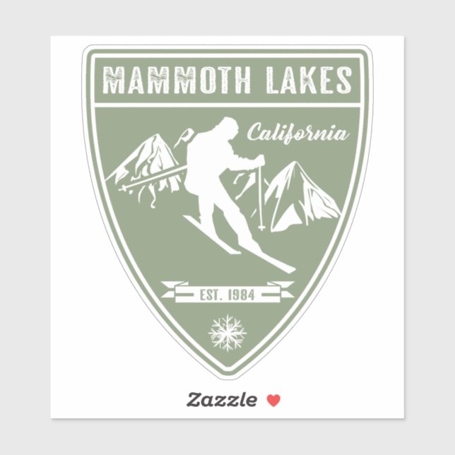 Sticker Ski Mammoth Lakes California (Feuille)