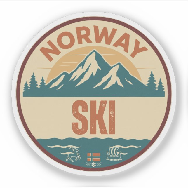 Sticker Ski, Norvège Norvège (Devant)