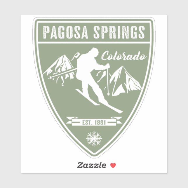 Sticker Ski Pagosa Springs Colorado (Feuille)