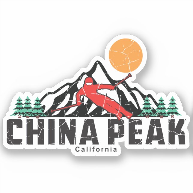 Sticker Ski Retro China Peak (Recto)