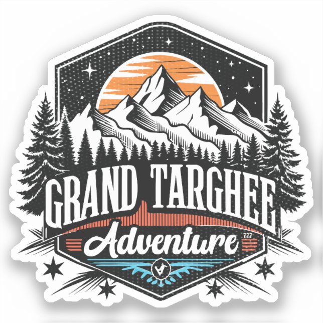 Sticker Ski Retro Grand Targhee (Recto)