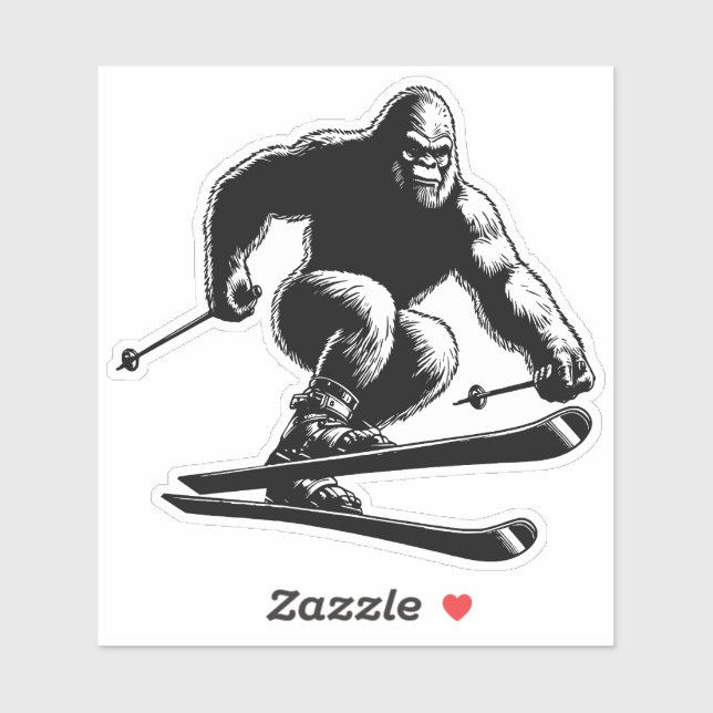 Sticker Ski Sasquatch (Feuille)