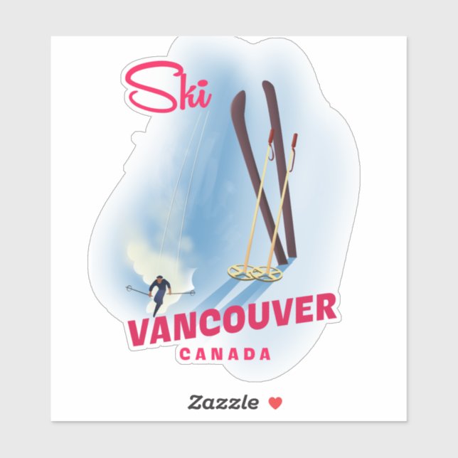 Sticker Ski Vancouver Canada (Feuille)