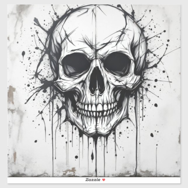 STICKER SKULL DE STYLE GRAFFITI (Feuille)